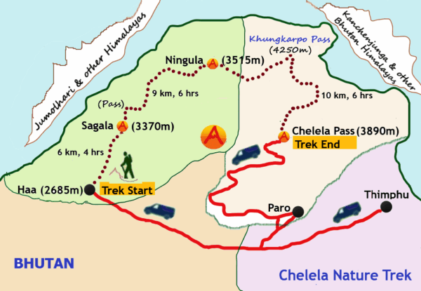Chelela Trek Map